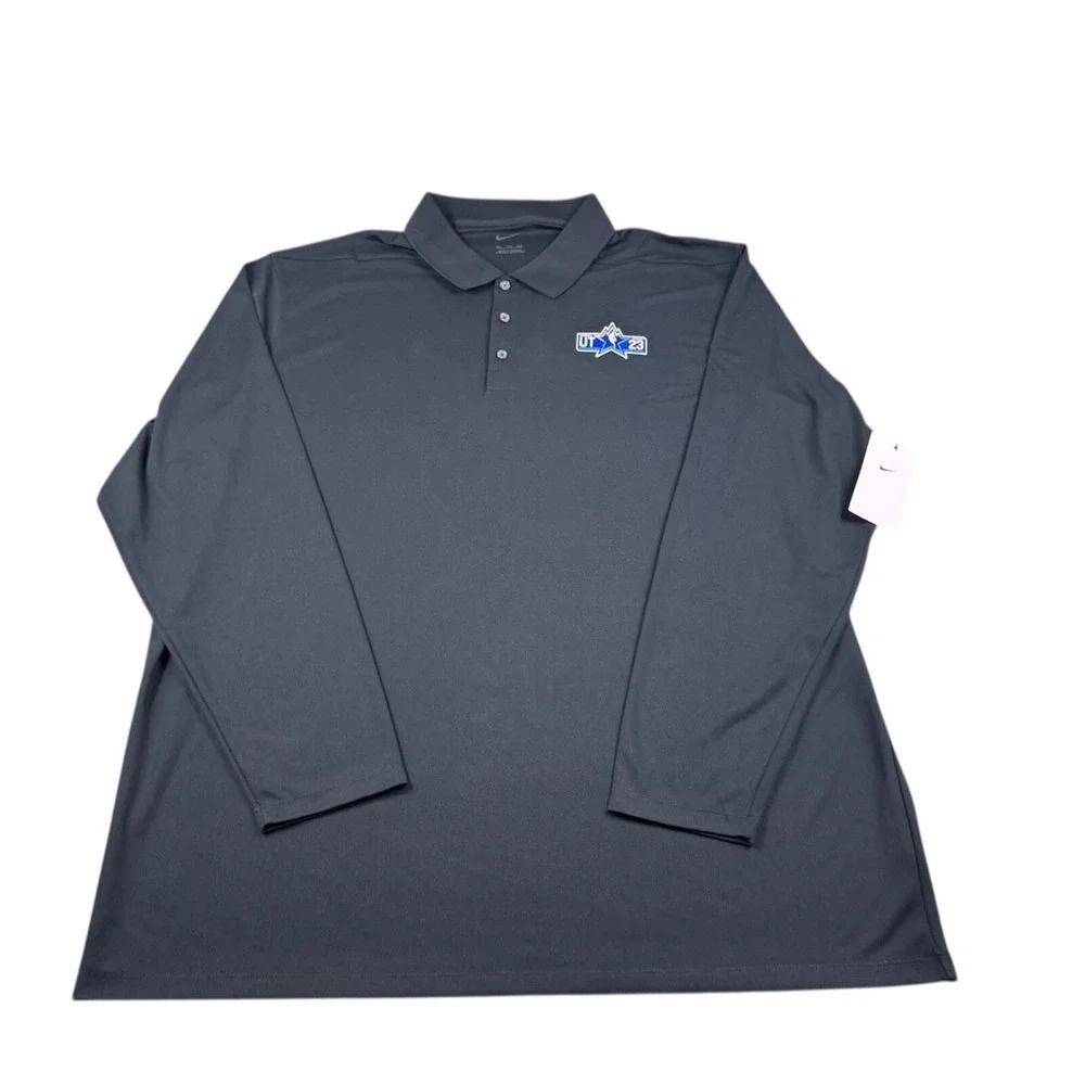 Nike NBA Allstar Game 2023 Long Sleeve Black Performance Polo Mens 2XL DC2104-01